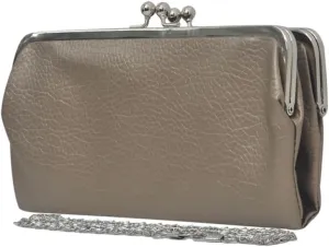 Double Frame Vintage Style Clutch Purse, Women's Travel Wallet