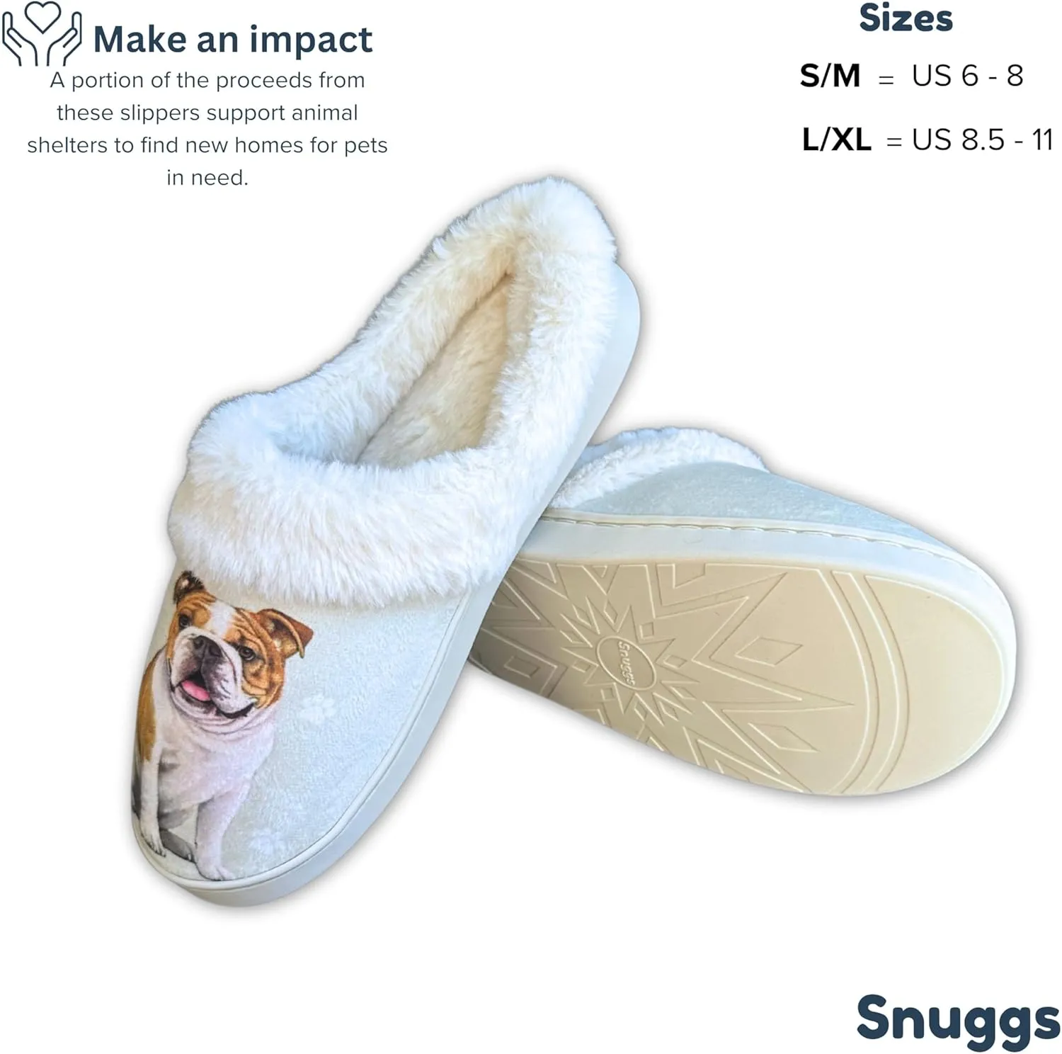 E&S Pets Snugg Slippers for Pet Lovers - Memory Foam House Slippers for Women - Plush Faux Fur Lining - Non-Slip Sole - 32 Dog and Cat Breeds
