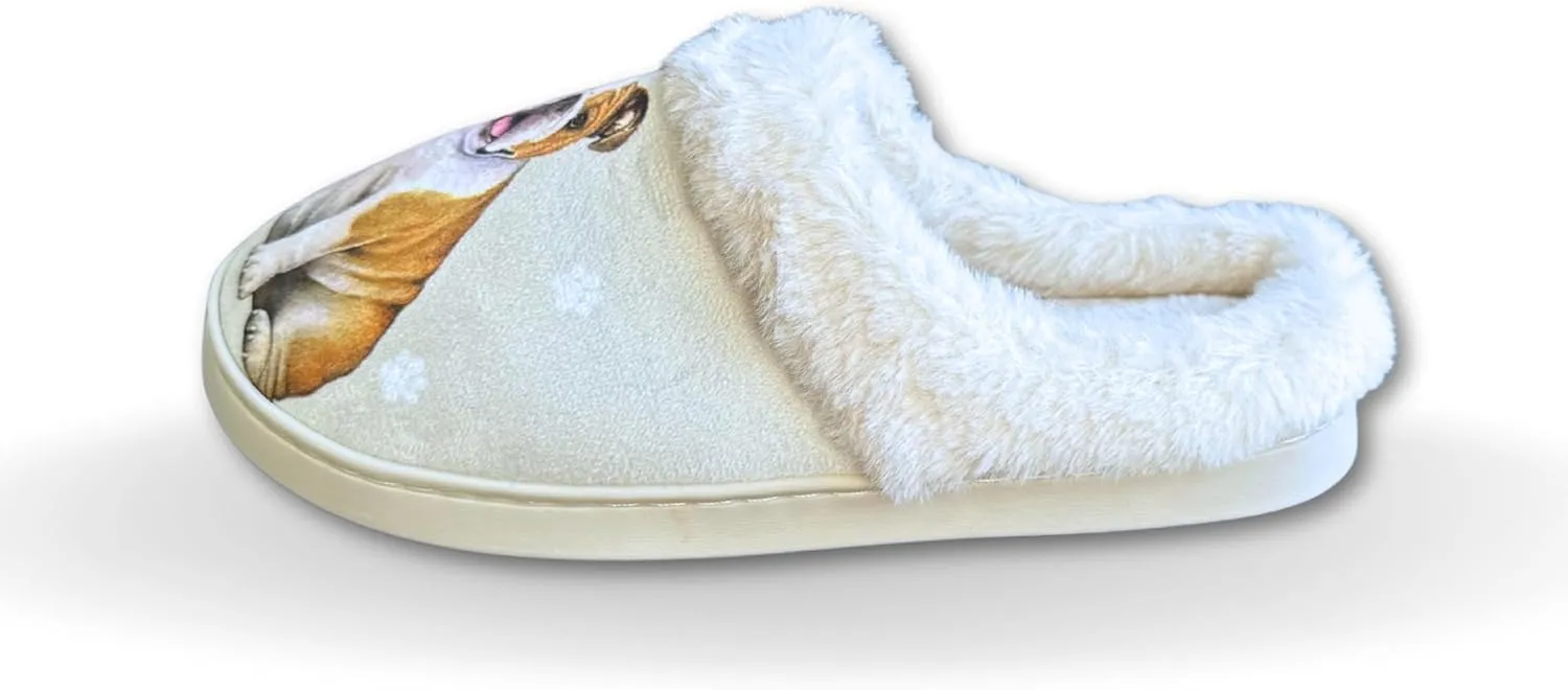 E&S Pets Snugg Slippers for Pet Lovers - Memory Foam House Slippers for Women - Plush Faux Fur Lining - Non-Slip Sole - 32 Dog and Cat Breeds