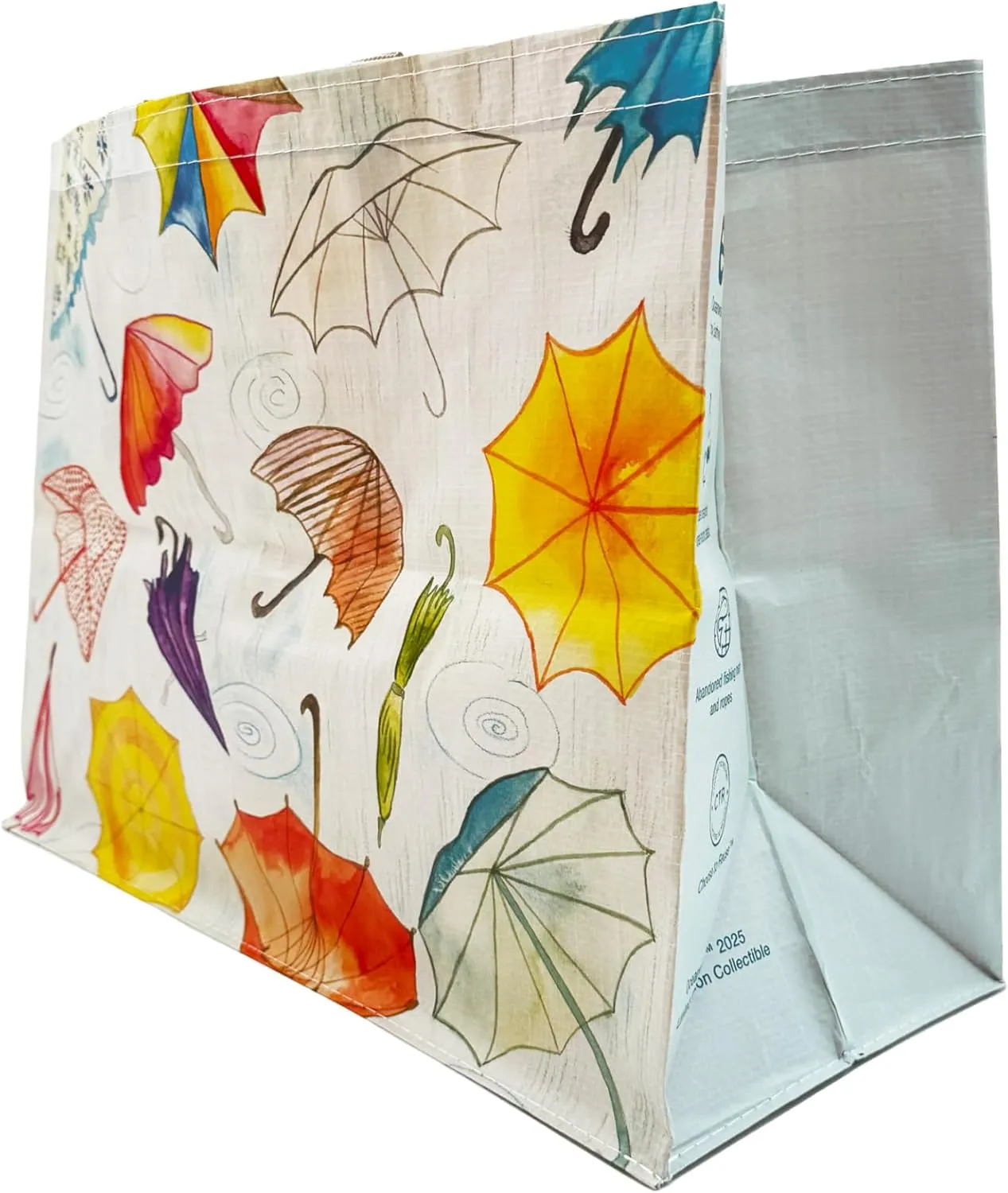 Earthwise Reusable Shopping Bags Made from OceanBound Plastic, Eco Friendly Heavy Duty Totes-17.5" H x 13.5" W x 8" D(5 Pack)
