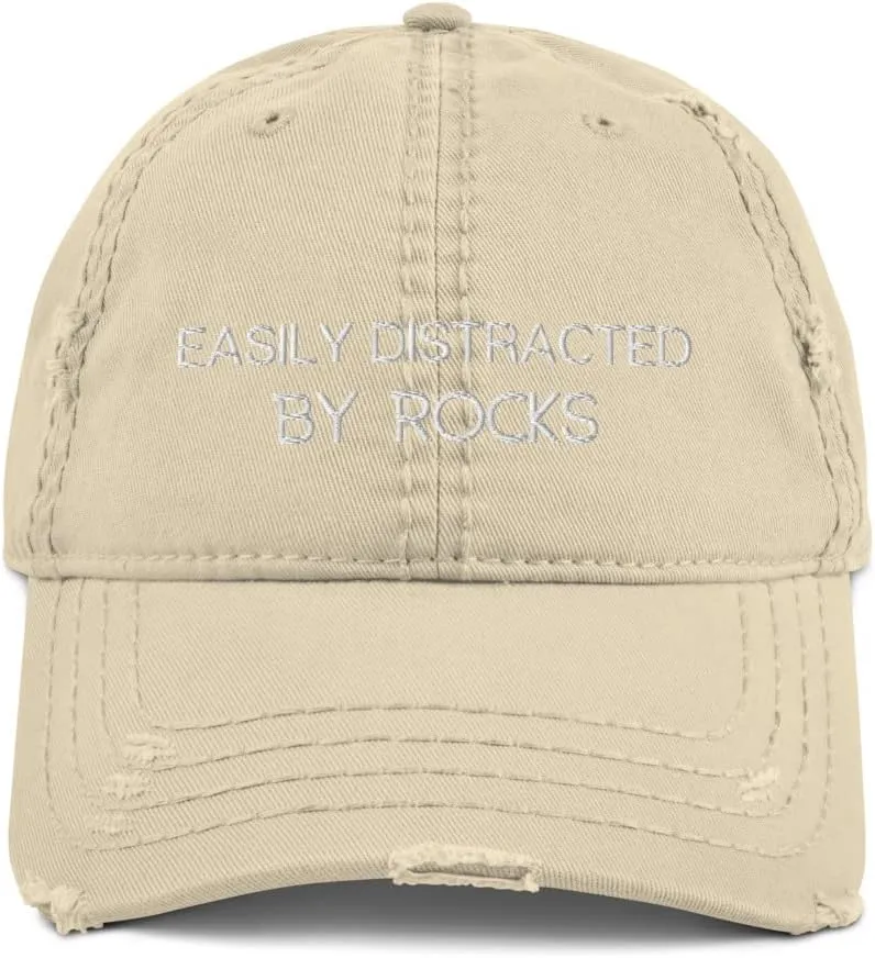 Easily Distracted by Rocks Hat, Geology, Geology Hat, Geology Gifts, Geologist Student Hat, Geology Student Gifts