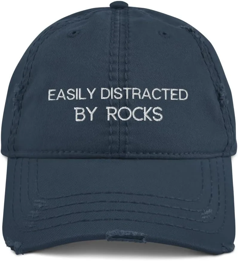 Easily Distracted by Rocks Hat, Geology, Geology Hat, Geology Gifts, Geologist Student Hat, Geology Student Gifts