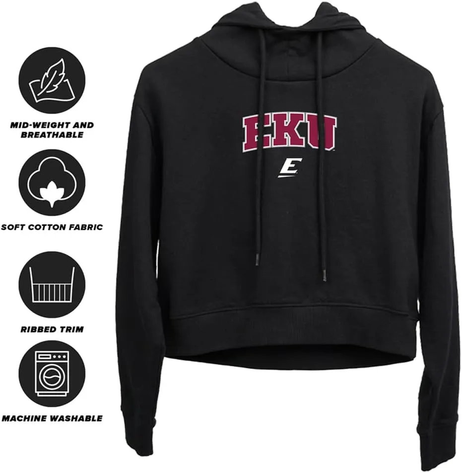 Eastern Kentucky University Arch Logo Secondary Women's Cropped Hoodie Pullover Sweatshirt