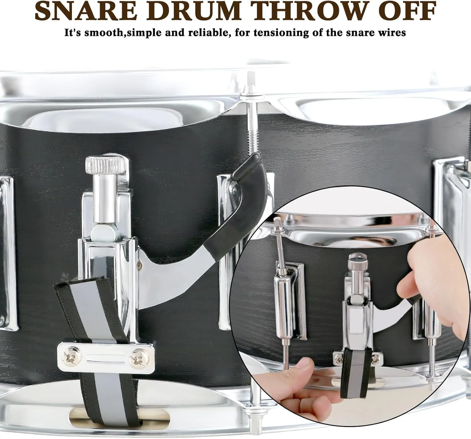EASTROCK Snare Drum 14X5.5 Inches for Student Beginners with Gig Bag, Drumsticks, Drum Keys, Coated Material Drum Head, Wood Grain Finish
