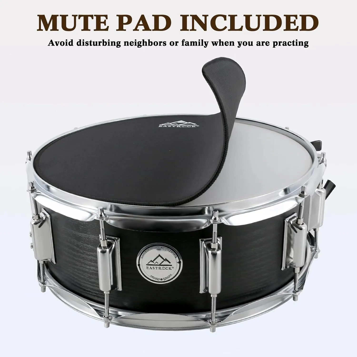 EASTROCK Snare Drum 14X5.5 Inches for Student Beginners with Gig Bag, Drumsticks, Drum Keys, Coated Material Drum Head, Wood Grain Finish