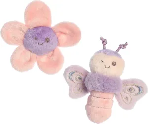 Ebba™ Playful Flutterflies™ Flutterfly™ Rattle & Crinkle Set Baby Stuffed Animal - Sensory Delight - Imaginative Play - Purple 4 Inches