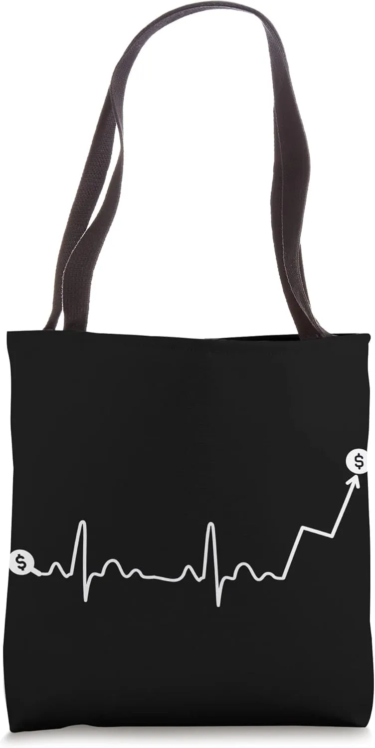 Economist heartbeat with dollar graph economics funny Tote Bag
