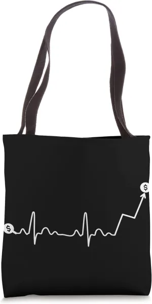 Economist heartbeat with dollar graph economics funny Tote Bag