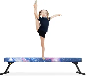 EL&IT·Wings 6ft Gymnastic Balance Beam,Adjustable High and Low Level Floor Beam - Highly Stable - Gym Practice Training Equipment for Kids Children Girls Home