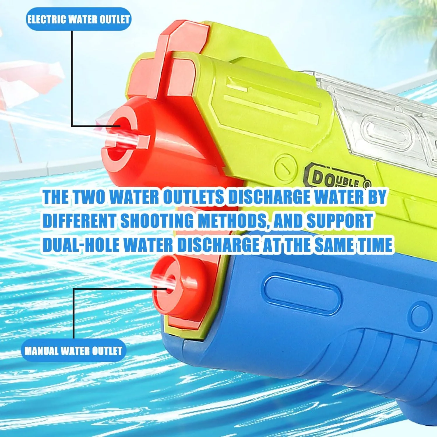 Electric Water Gun for Adults Kids, Squirt Guns Up to 28-32FT Range Water Gun with Large Capacity Water Blaster Summer Party Toys Outdoor Pool Beach Gift for Boys Girls