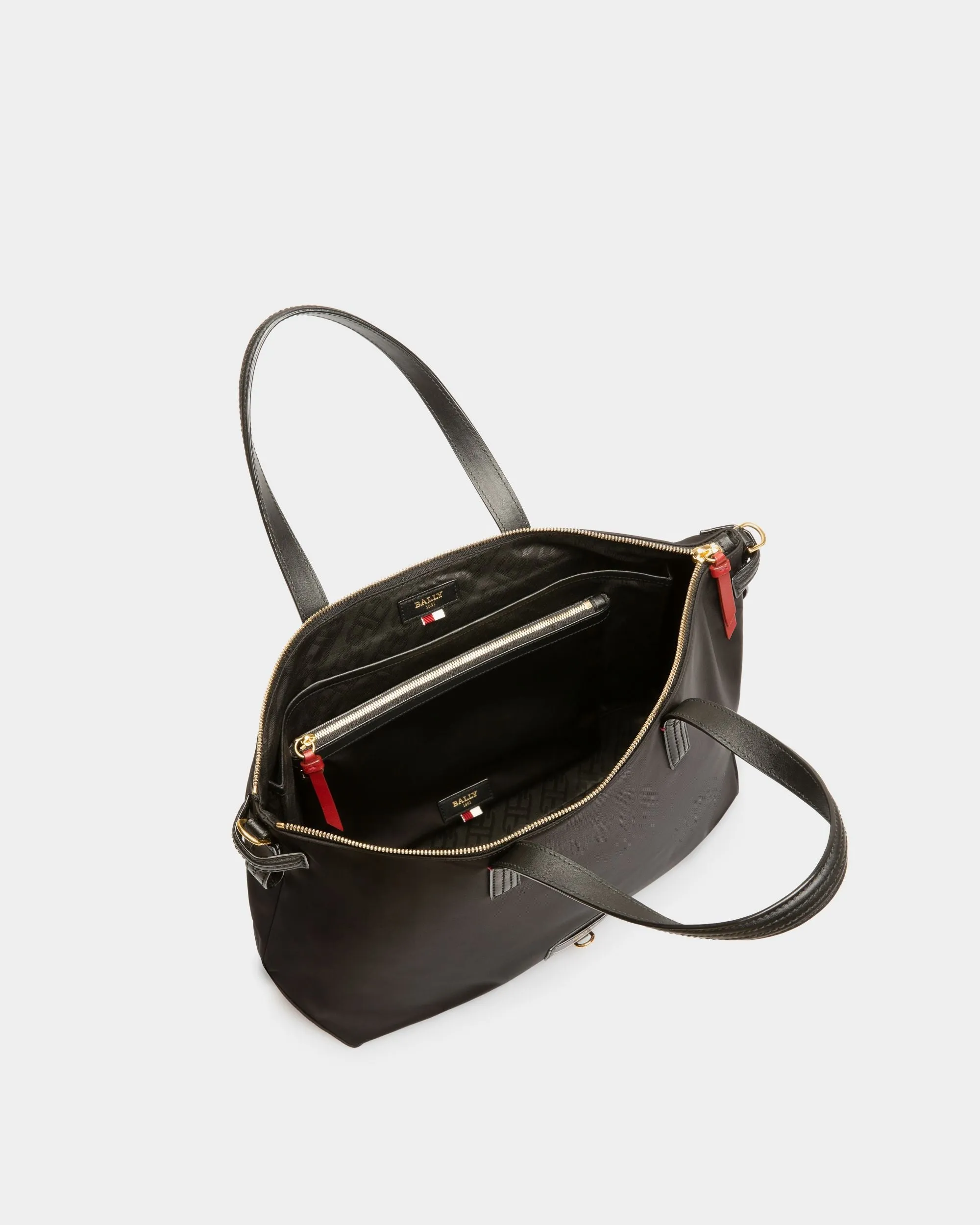 Embeth Recycled Nylon Tote Bag In Black