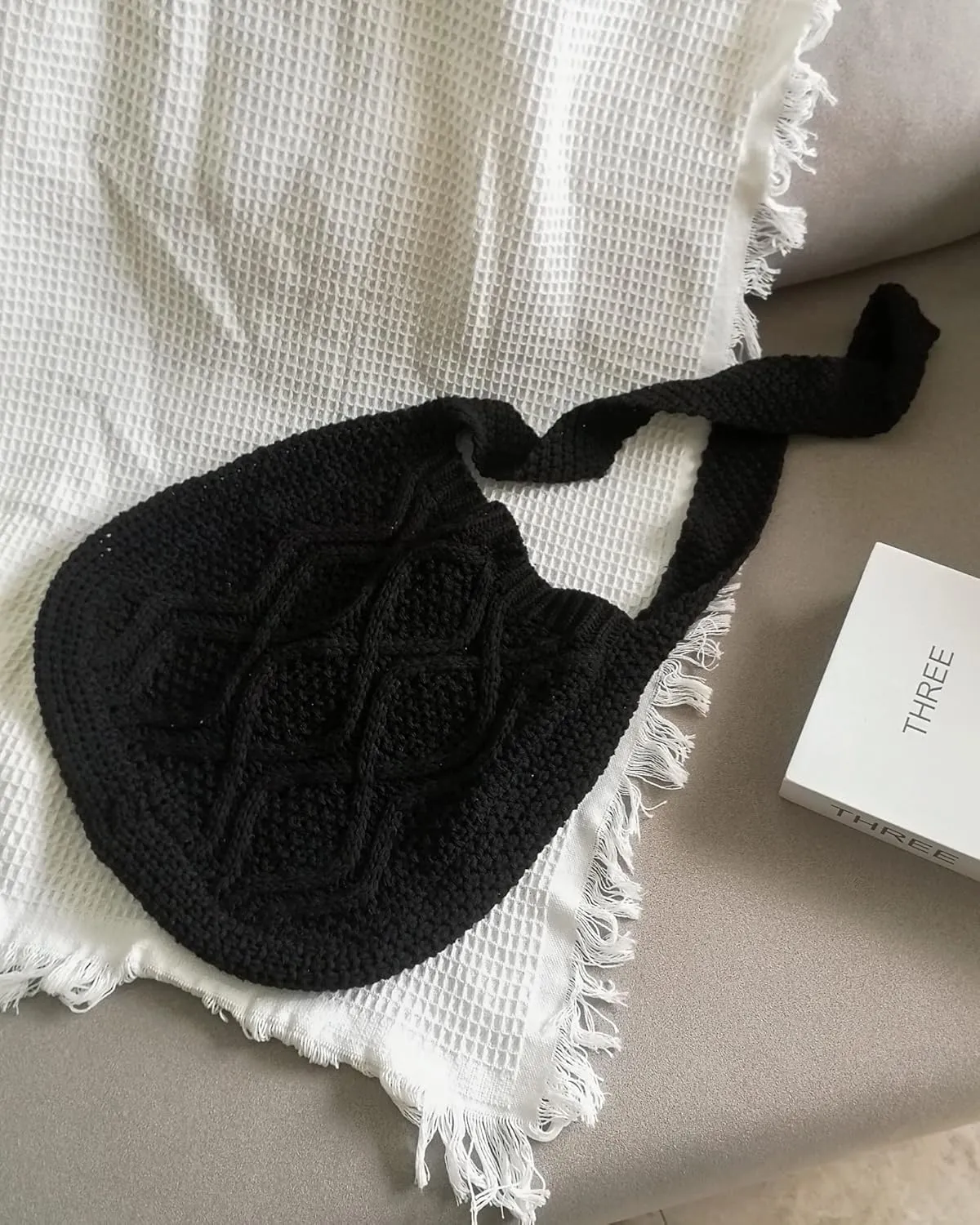 ENBEI Handmade Crochet Bag–Boho Chic Shoulder Bag, Aesthetic Kinted Bag,Cute Crossbody Bag,Beach, Shoppingor Daily Use