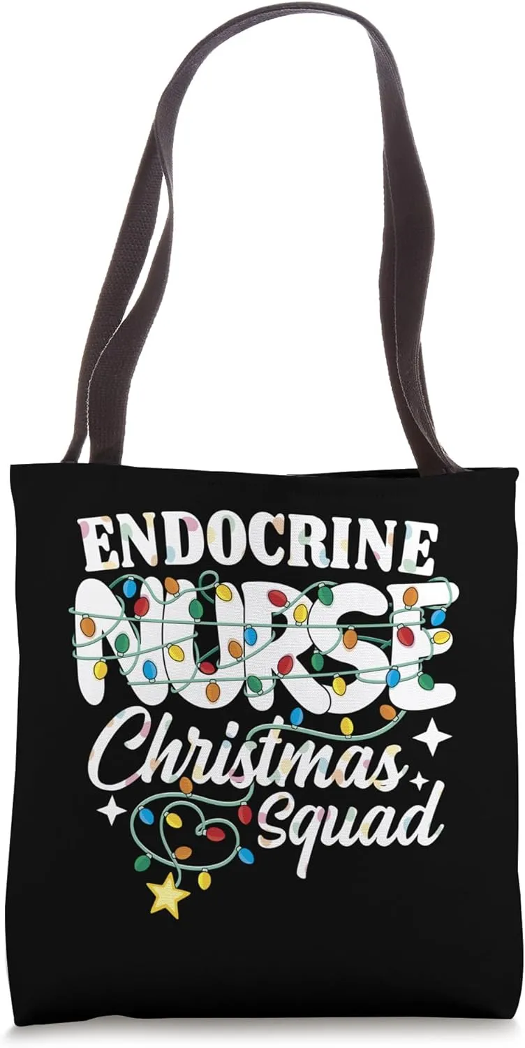 Endocrine Nurse Christmas Squad Endocrinology Nursing NP RN Tote Bag