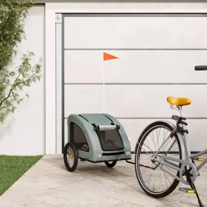 Enhance Pet Adventures with Durable Bike Trailer, Iron Frame, Comfortable Fabric, Convenient Mesh Windows, Gray