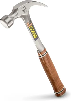 Estwing E20C 20 oz Curved Claw Hammer with Smooth Face & Leather Grip