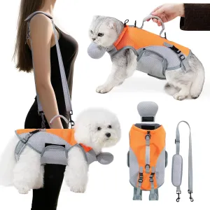 ETIAL Breathable Pet Carrier Backpack for Cats & Small Dogs, Hands-Free Shoulder Bag with Detachable Leash, Adjustable Strap & Ventilated Mesh Design (Medium)