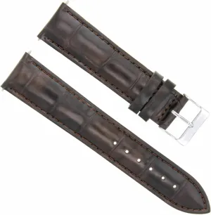 Ewatchparts 20mm Genuine Leather Watch Band Strap Compatible With Audemars Piguet Watch 20/18 Dark Brown