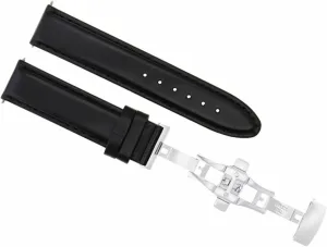 Ewatchparts 20mm Leather Watch Band Strap Smooth Compatible With Raymond Weil 2849 Tango 5590 Black