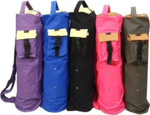 Extra Large Cotton Canvas Yoga Mat Bag - Multi Pockets, M Green