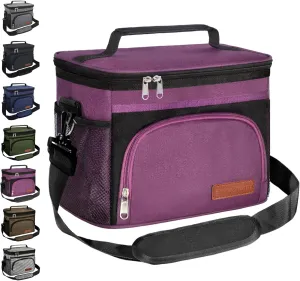 ExtraCharm Insulated Lunch Bag for Women/Men - Reusable Lunch Box for Office Picnic Hiking Beach - Leakproof Cooler Tote Bag Organizer with Adjustable Shoulder Strap for Adults