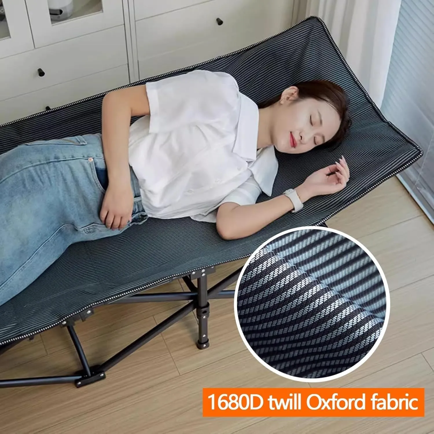 EYPKPL cots for Sleeping Portable Camping Cot Double Layer Oxford Camping Cots for Adults Load 551lb Foldable Camping Cot Tilt Structure Lounge Chair Stretching Freely