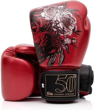 Fairtex Golden Jubilee Premium Muay Thai Boxing Gloves | Limited Edition Syntek Leather | Stylish Design for Training & Competition | Heavy-Duty & Imported Boxing Glove | MMA, Kickboxing