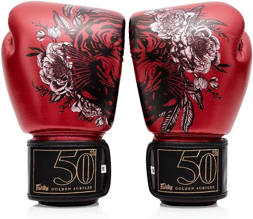Fairtex Golden Jubilee Premium Muay Thai Boxing Gloves | Limited Edition Syntek Leather | Stylish Design for Training & Competition | Heavy-Duty & Imported Boxing Glove | MMA, Kickboxing