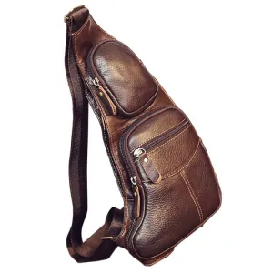 Fashion Genuine Plug-in Chest Bag Sling Shoulder Men Cross High Efficient Quality Pack Back Vintage Messenger Day Body Cowhide Leather Travel