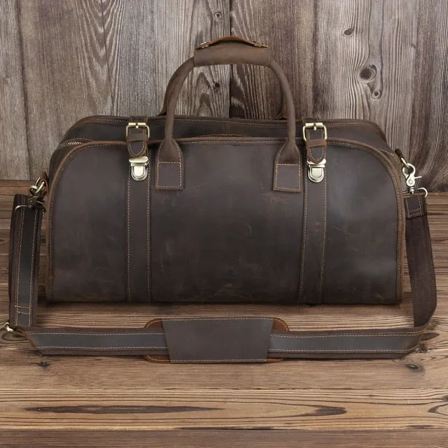 Fashion Large Capacity Travel Bag Weekend Duffel Bag Genuine Leather Men Travel Tote Handbag Popular Design Big Shoulder Bag DH8