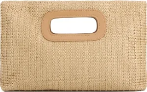 Fecialy Straw Clutch Top Handle Clutch Handbags for Women Raffia Evening Bag Woven Beach Summer Bag Crossbody Purse