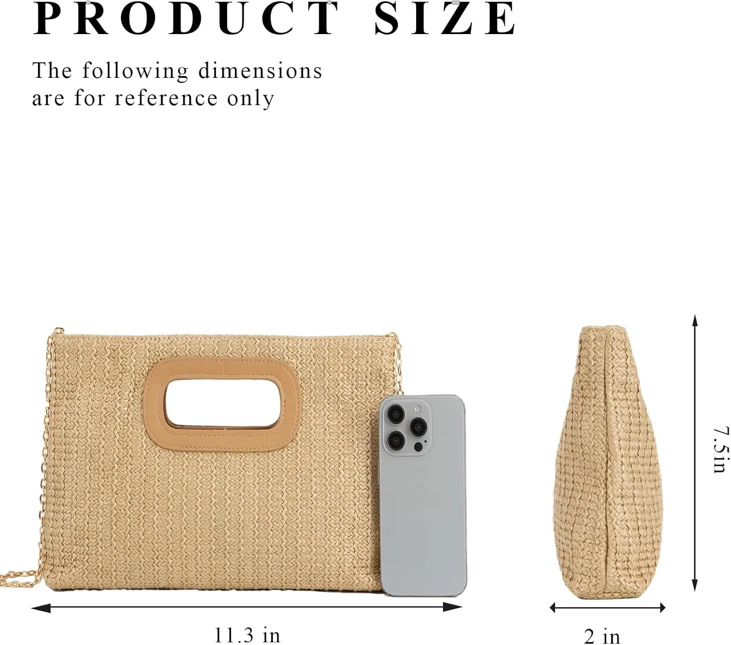 Fecialy Straw Clutch Top Handle Clutch Handbags for Women Raffia Evening Bag Woven Beach Summer Bag Crossbody Purse