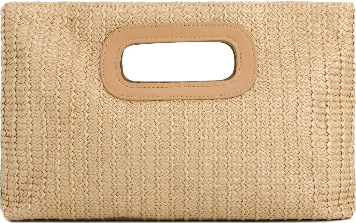 Fecialy Straw Clutch Top Handle Clutch Handbags for Women Raffia Evening Bag Woven Beach Summer Bag Crossbody Purse