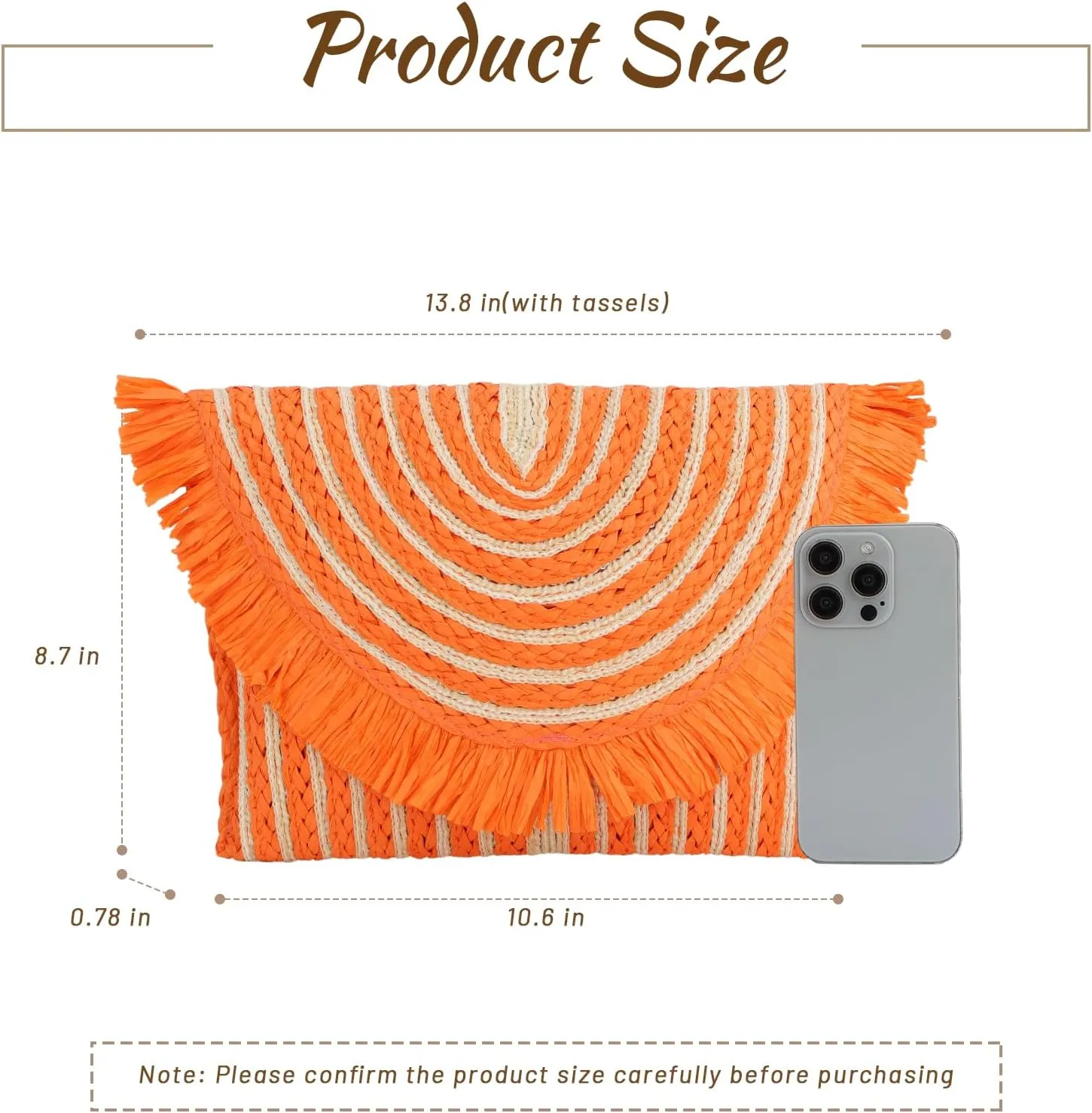 Fecialy Women Fringe Straw Clutch Purses Envelope Summer Beach Bags Woven Clutch Handbags