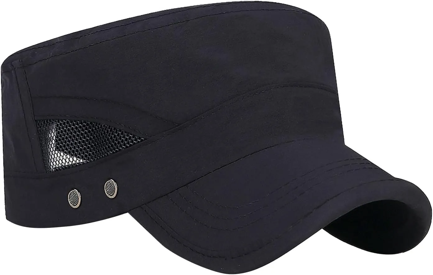 FEOYA Men's Quick Dry Mesh Flat Cap Breathable Military Hat Adjustable Baseball Cap Summer Trucker Hat