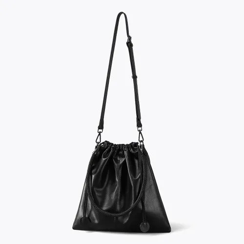 First-layer Cowhide Bucket Bags, Drawstring Bucket Purses 2 Pieces Sets