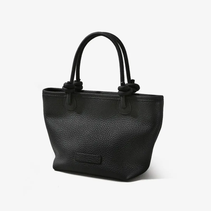 First-layer Cowhide Handbag,Knotted Design,Genuine Leather