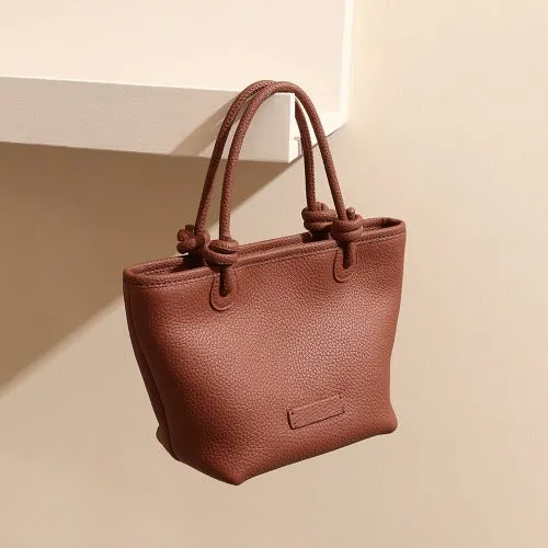 First-layer Cowhide Handbag,Knotted Design,Genuine Leather