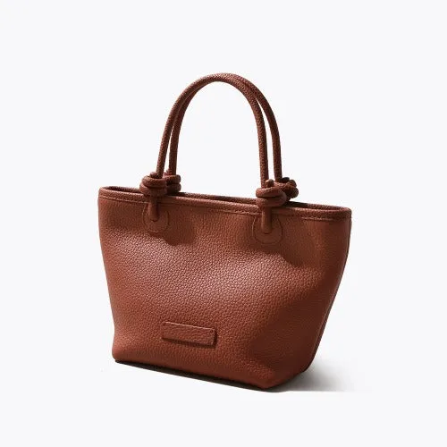First-layer Cowhide Handbag,Knotted Design,Genuine Leather