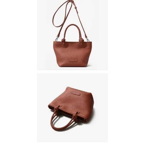 First-layer Cowhide Handbag,Knotted Design,Genuine Leather