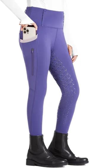 FitsT4 Sports Girls Riding Pants Full Seat High Waist Kids Equestrian Breeches Horse Schooling Tights Zipper Pockets