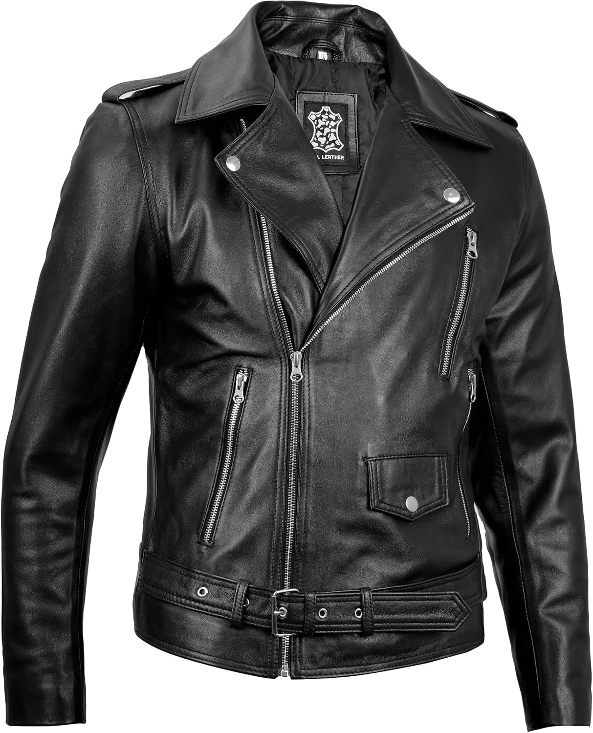 fjackets Asymmetrical Style Men's Leather Jacket - Premium Lambskin Leather Jackets Men