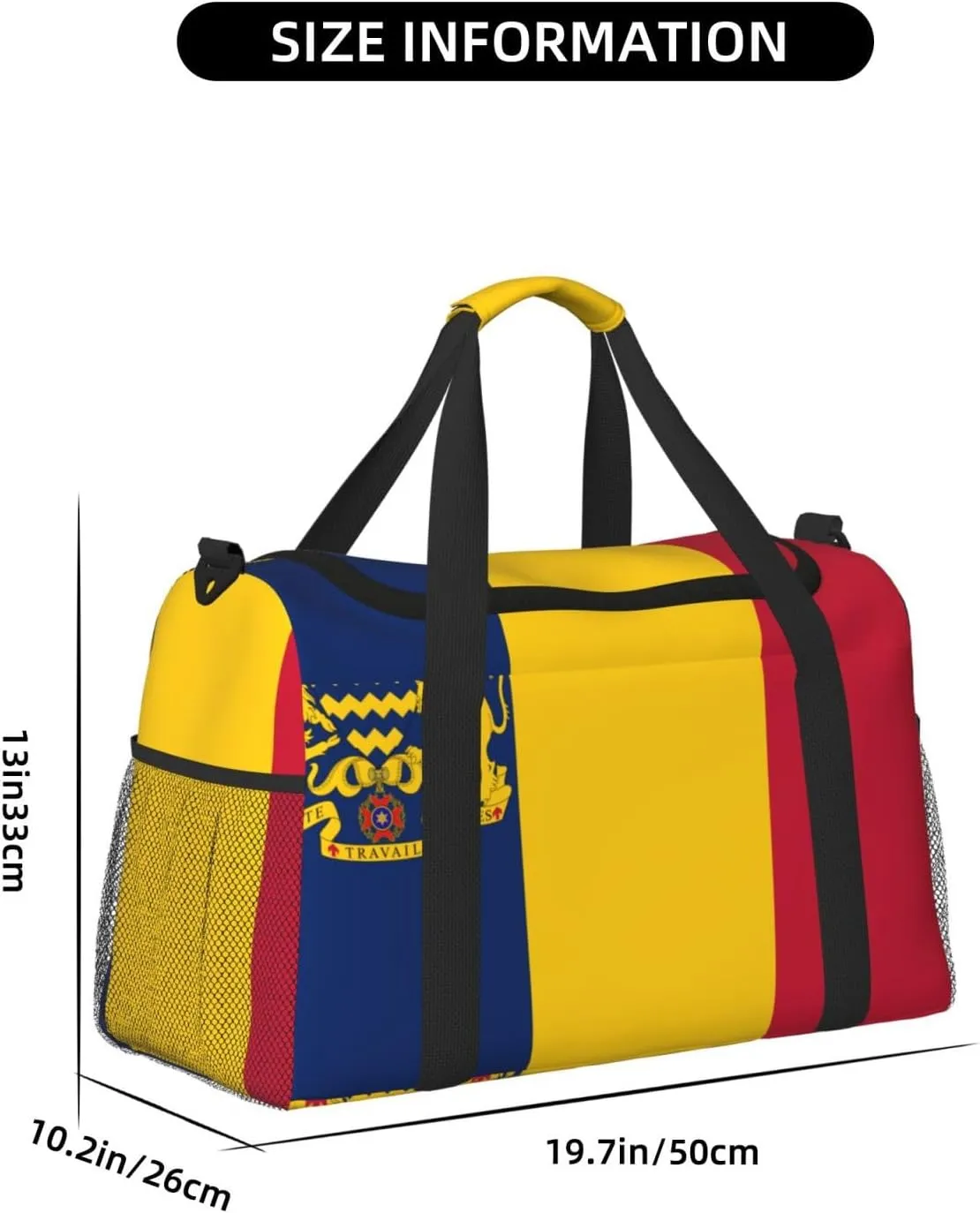 Flag Of Chad Travel Duffel Bag Large Foldable Waterproof Overnight Bag For Beach Swim Bags Pool Sports Gym