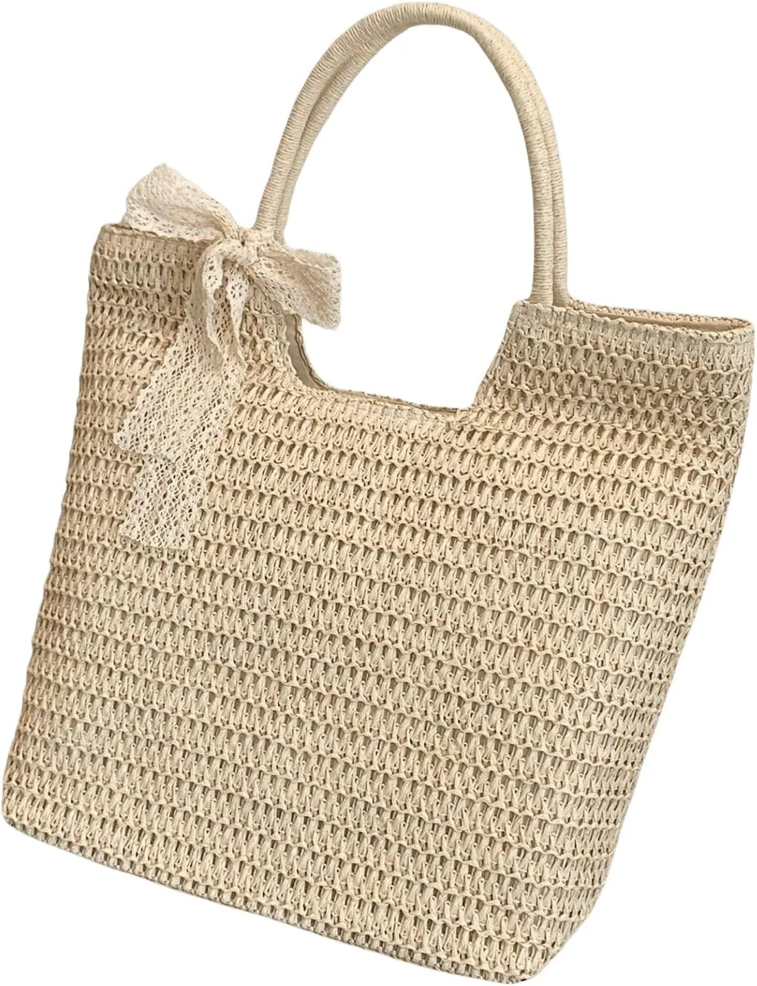 Floerns Women's Large Straw Hobo Bag Retro Handbag Summer Beach Handle Tote Bag