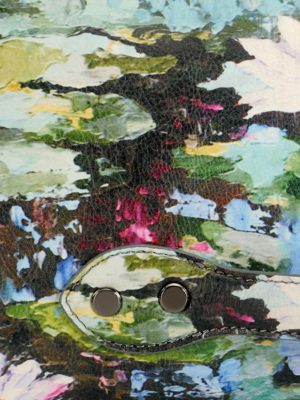 Floral Printed Leather Hand-Held Clutch