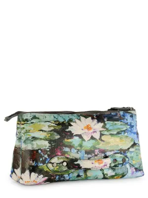 Floral Printed Leather Hand-Held Clutch
