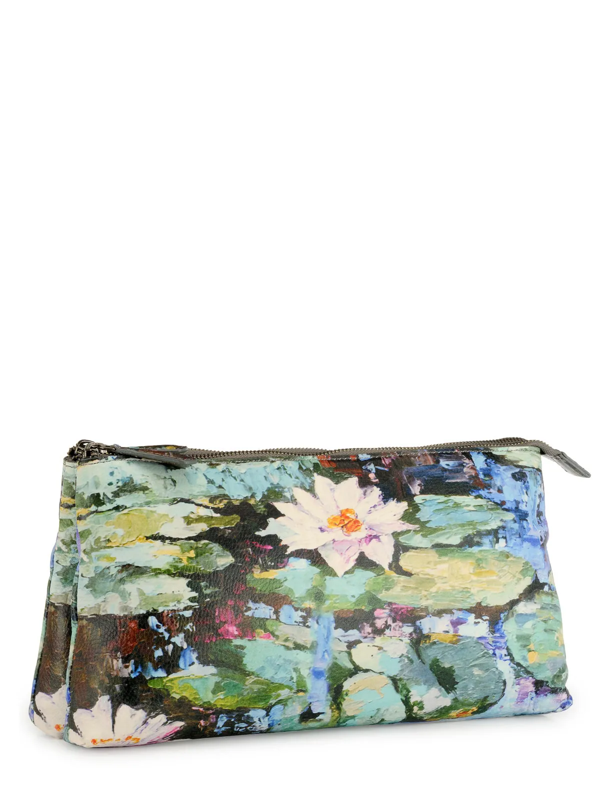 Floral Printed Leather Hand-Held Clutch