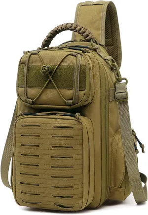 Fly Fishing Bag - Fishing Tackle Bag with Rod Holder - Tactical Sling Bag - Fishing Gifts for Men