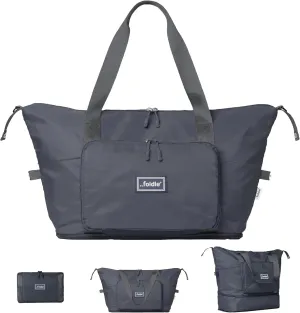 Foldable Travel Tote Bag for Women - 40L Weekender Bag with Multiple Pockets - Carry On Personal Item Travel Bag