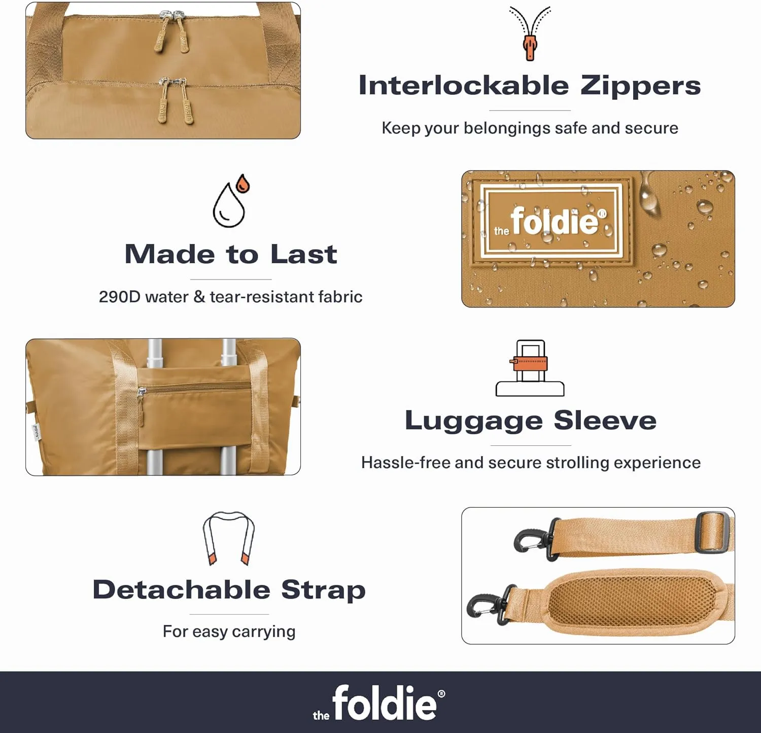 Foldable Travel Tote Bag for Women - 40L Weekender Bag with Multiple Pockets - Carry On Personal Item Travel Bag