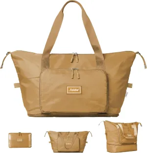 Foldable Travel Tote Bag for Women - 40L Weekender Bag with Multiple Pockets - Carry On Personal Item Travel Bag